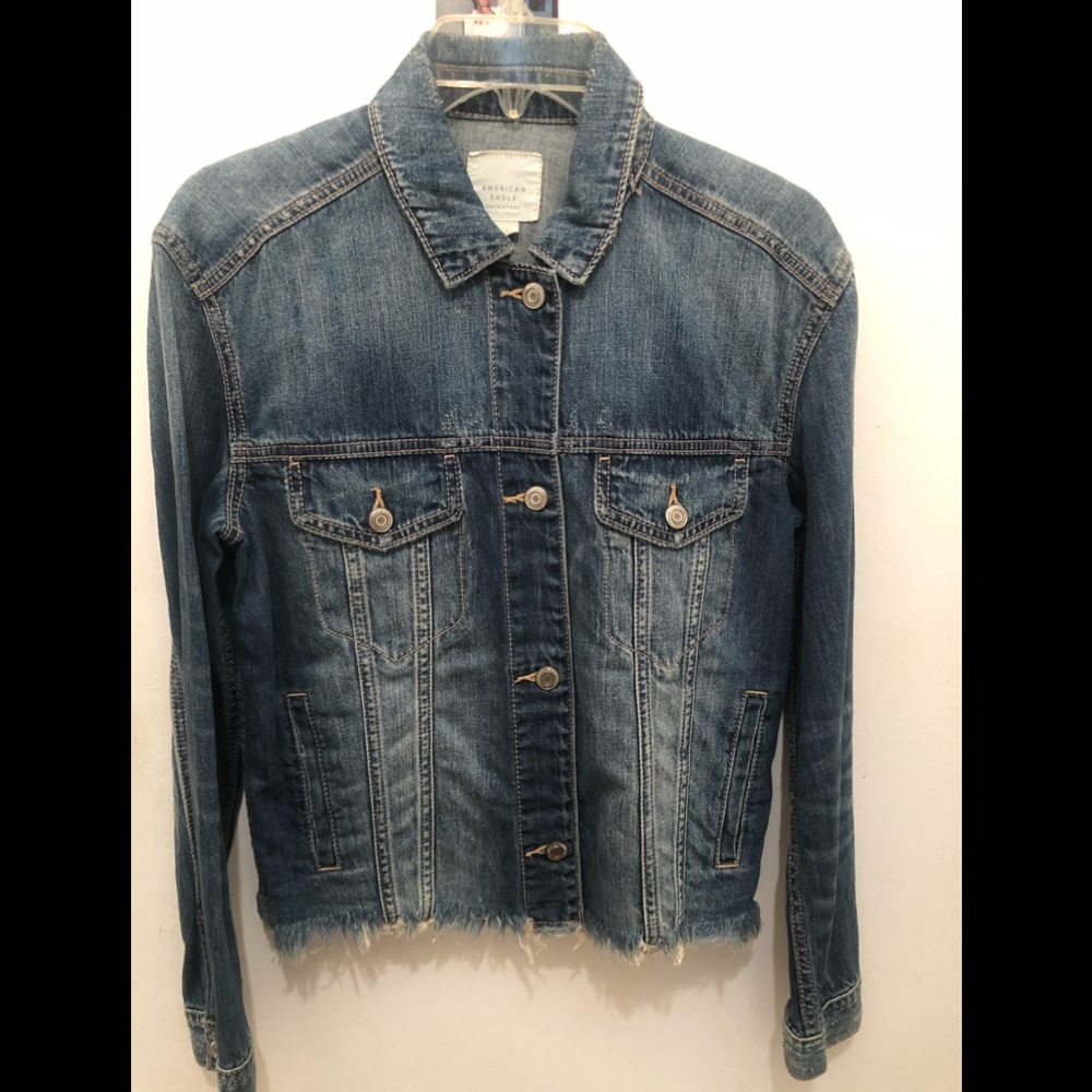 AMERICAN OUTFITTERS DISTRESSED DENIM JACKET